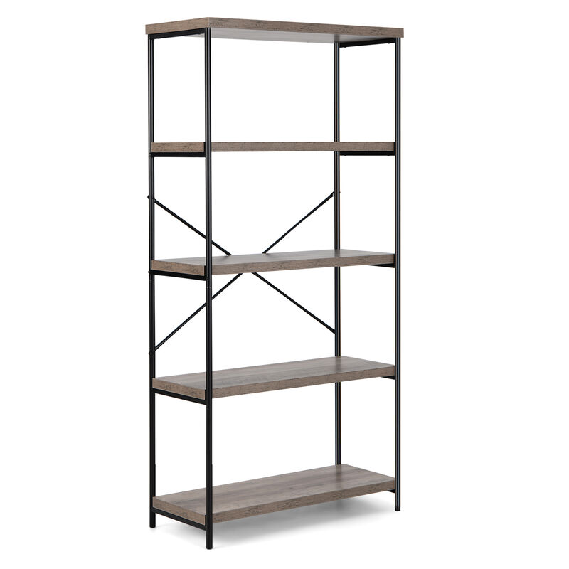 Multipurpose Open Bookcase Industrial Rack Wide Standing Storage Shelf
