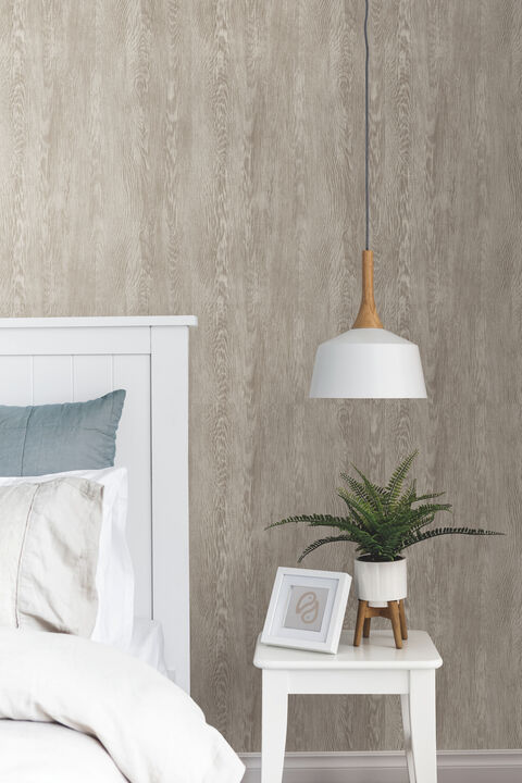 Quarter Sawn Wood Brown Wallpaper (Set of 2)
