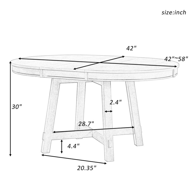 Hoswos Farmhouse Extendable Round Dining Table image number 9