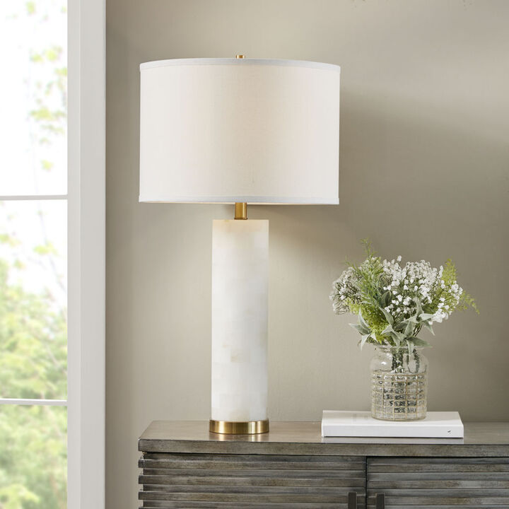 Gracie Mills Shea Illuminate Your Space with Elegance: Alabaster Table Lamp