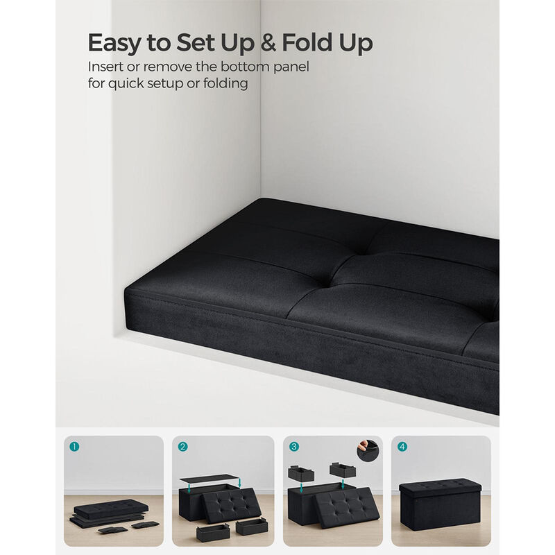 Foldable Storage Ottoman Bench for Space-Saving and Versatile Storage Solutions