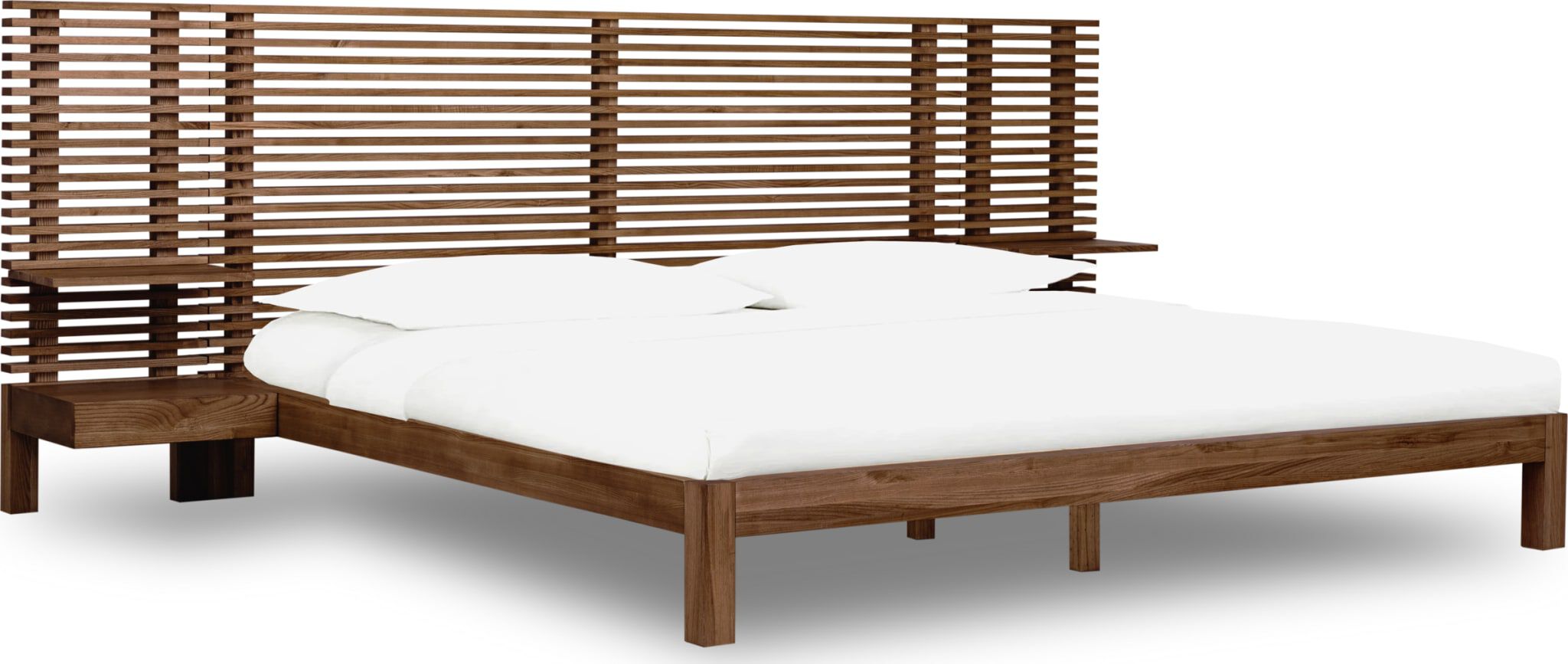 Tanner Full-size Solid Ash Wall Bed with Integrated Nightstands in