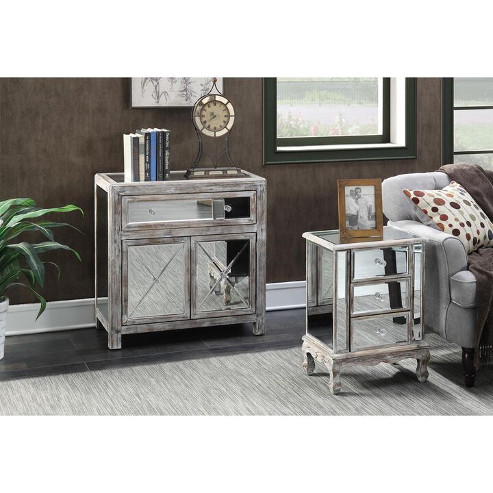 Convience Concept, Inc. Gold Coast Vineyard 3 Drawer Mirrored End Table