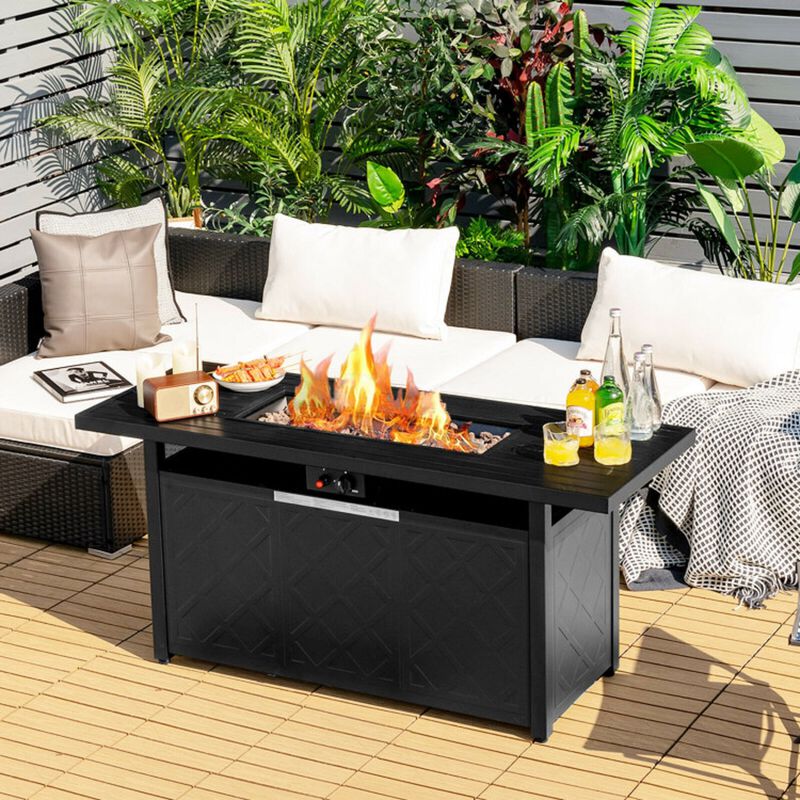 Mondawe 57" Fire Pit Table - 50K BTU, Auto-Ignition & Adjustable Feet
