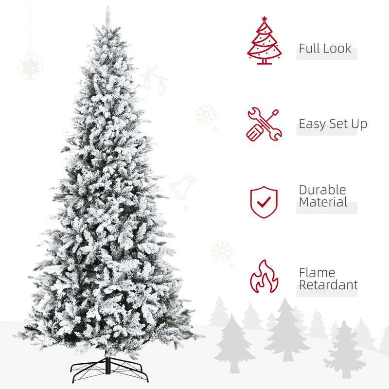 7' Snow Artificial Christmas Tree Realistic Holiday Decoration, w/ 616 Tips