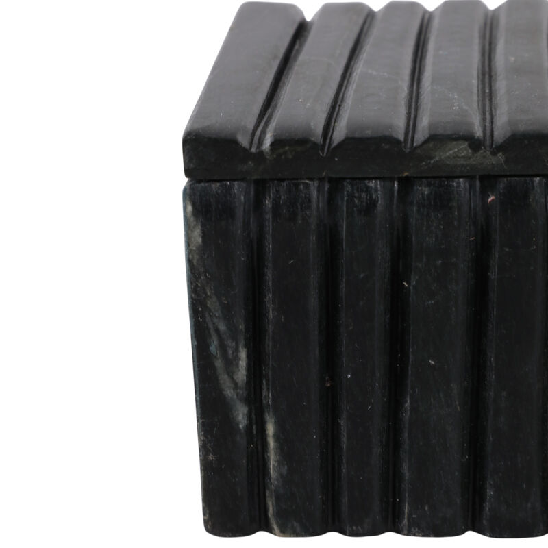 7x4" Marble Ridged Box, Black image number 5