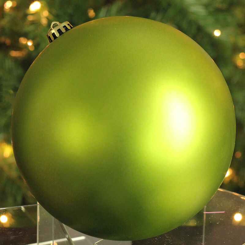 8" Kiwi Green Shatterproof Matte Commercial Christmas Ball Ornament (200mm) image number 2
