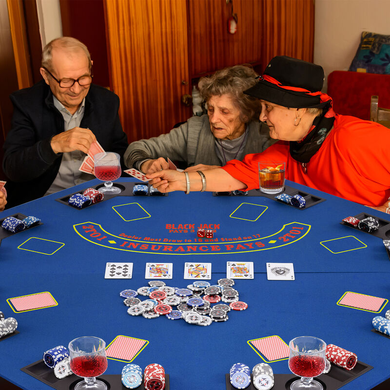 Portable 8 Player Poker Table Top with Built In Cup Holders and Chip Trays image number 5
