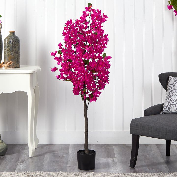 Nearly Natural 5-ft Bougainvillea Artificial Tree