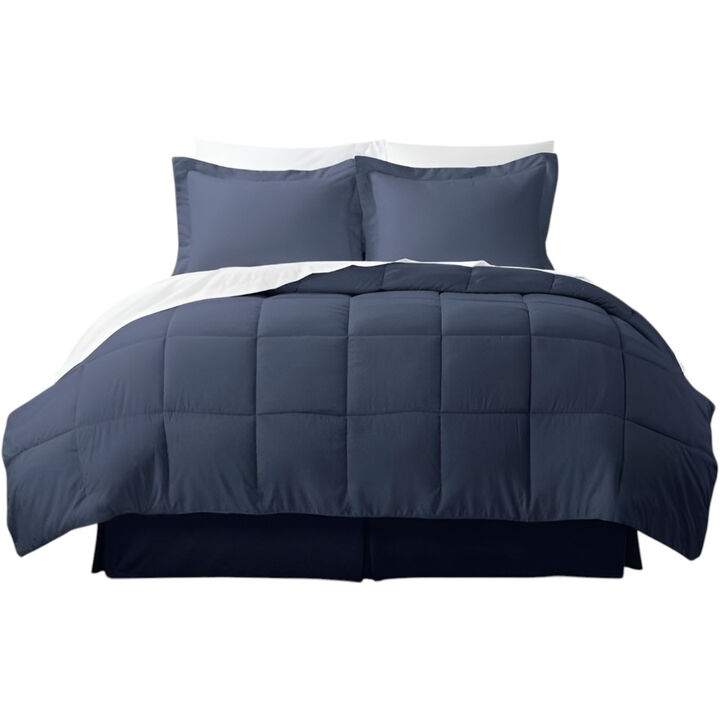 6-Piece Bed-in-a-Bag Comforter Set &ndash; Microfiber Reversible with Baffle-Box Stitch for Cozy Sleep