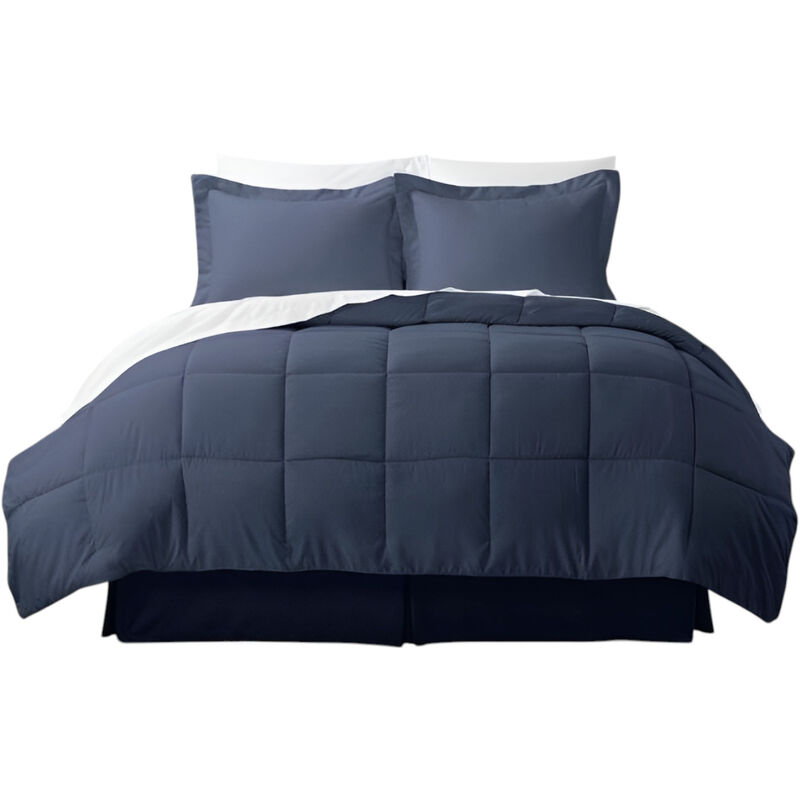 6-Piece Bed-in-a-Bag Comforter Set &ndash; Microfiber Reversible with Baffle-Box Stitch for Cozy Sleep