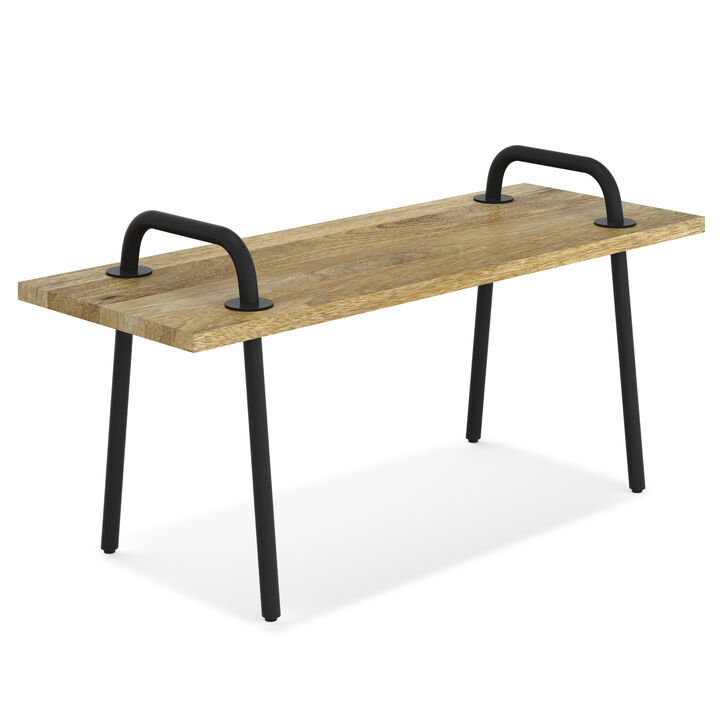 Berkeley SOLID MANGO WOOD 42 inch Wide Industrial Entryway Bench in Natural