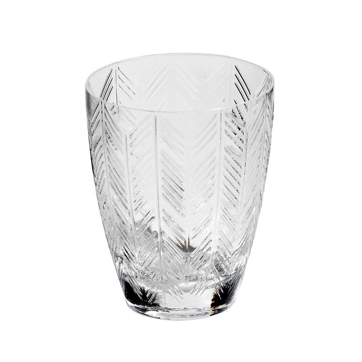 Water Glasses ZIG ZAG GLASS Transparent Set of 6, diam. 3.31", H 4.13"