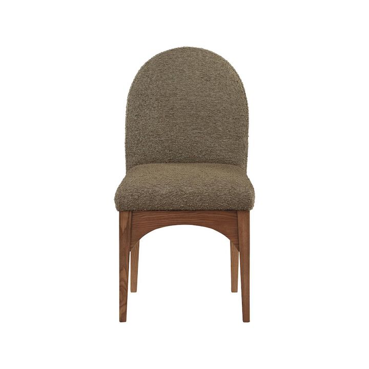 Meridian Furniture Waldorf Olive Boucle Fabric Dining Chair