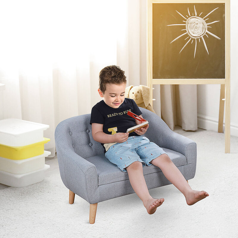 Hivvago 2-Seater Toddler Sofa with Wood Frame image number 1