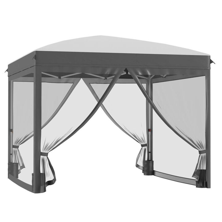 Hivvago 10x10 Instant Canopy with Mesh Netting and Sandbags