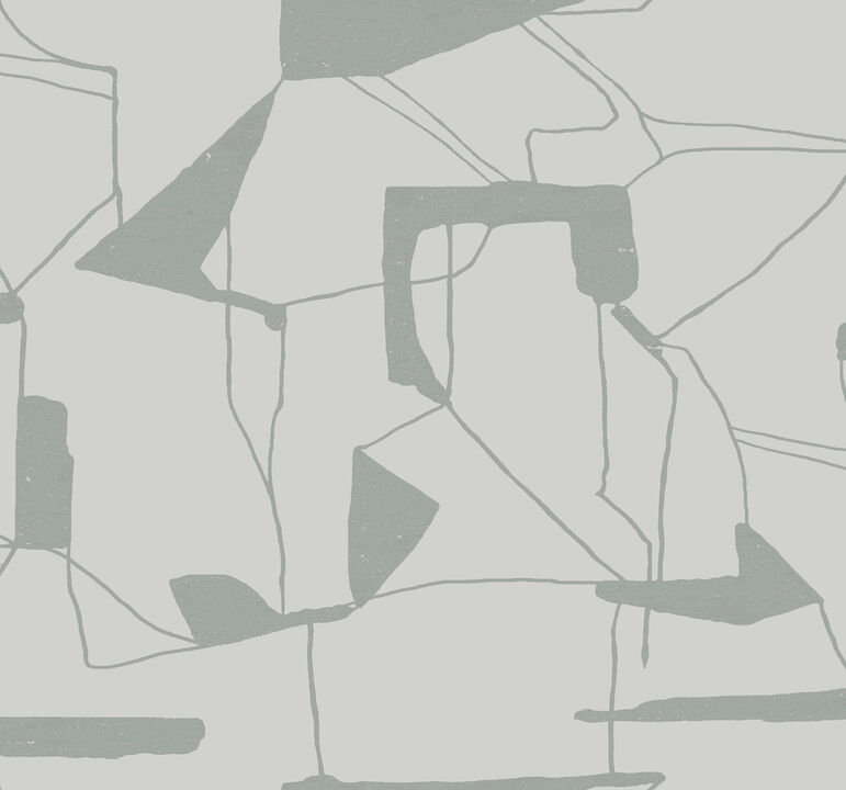 Abstract Geo Fog & Silver Wallpaper