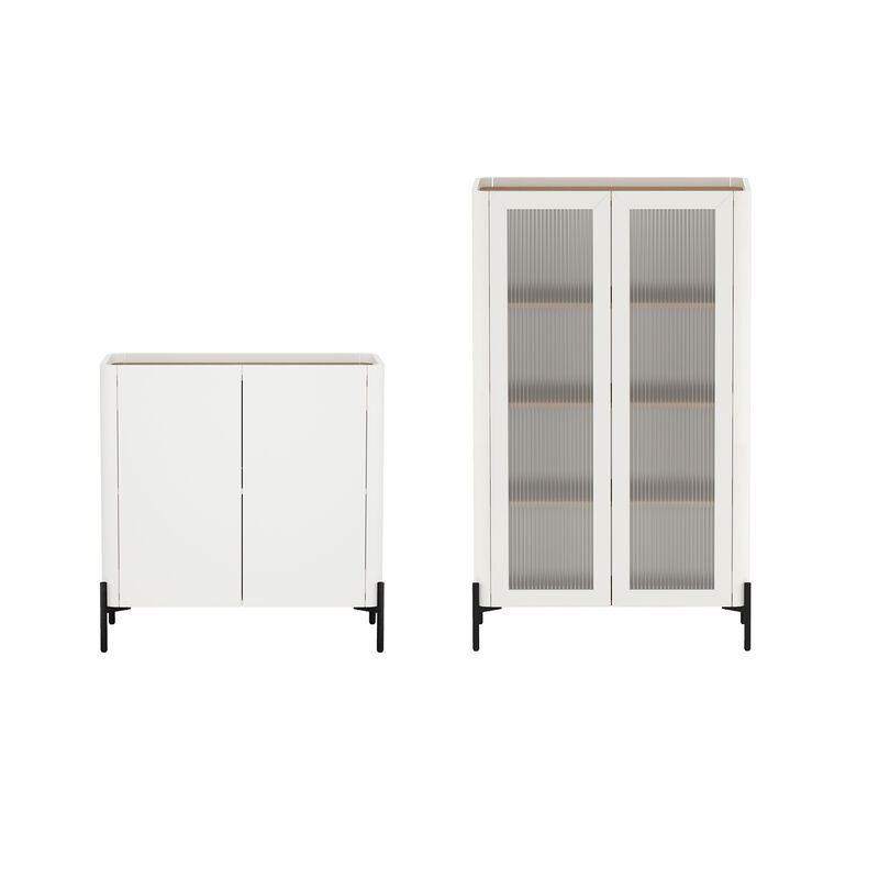 Abbey Beige Accent Cabinet and Decor Cabinet Set image number 0