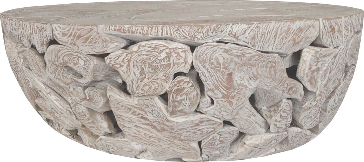 One Teak Slice Solid Wood Coffee Table