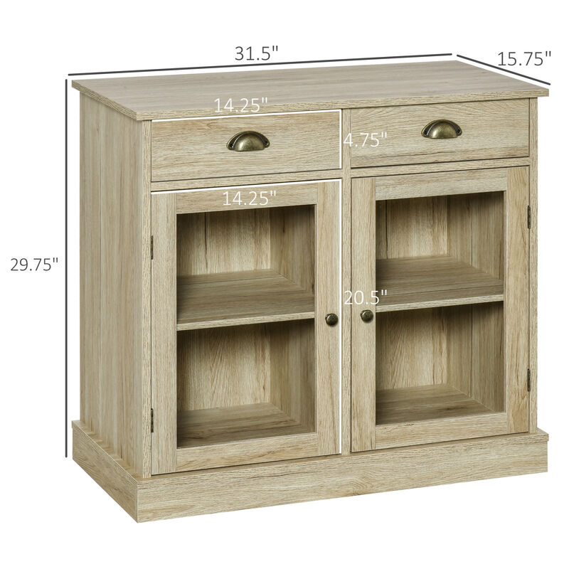 Country Designed Serving Buffet Furniture w/ Adjustable Shelves for Dining Room