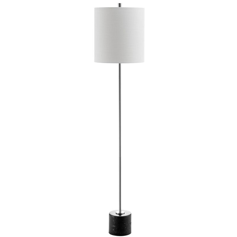 Levitt 60.5" Marble/Metal LED Floor Lamp, Black/Chrome image number 5