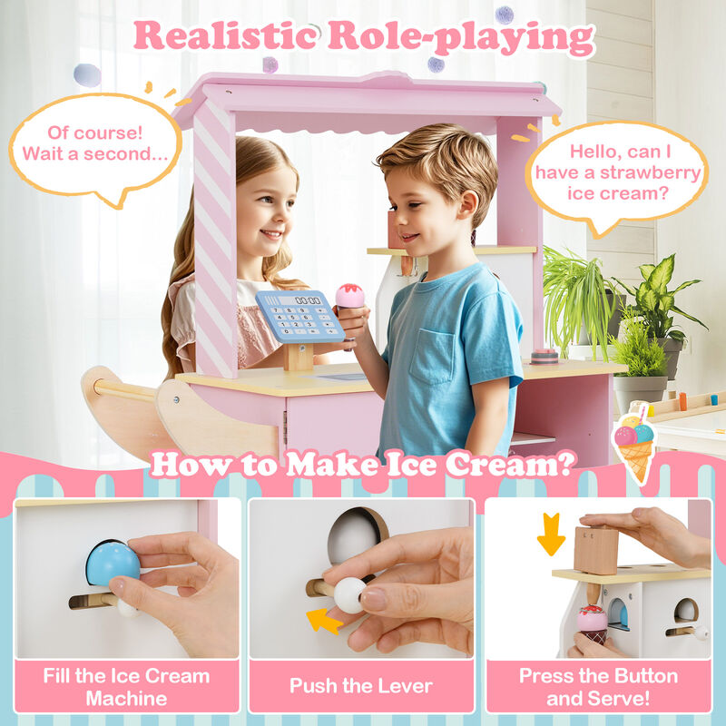 Kids Ice Cream Truck Toy Set with Vending Machine, Pretend Play for Toddlers image number 4