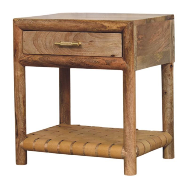 Artisan Furniture Solid Wood Regency Woven Oak-ish Nightstand with Drawer