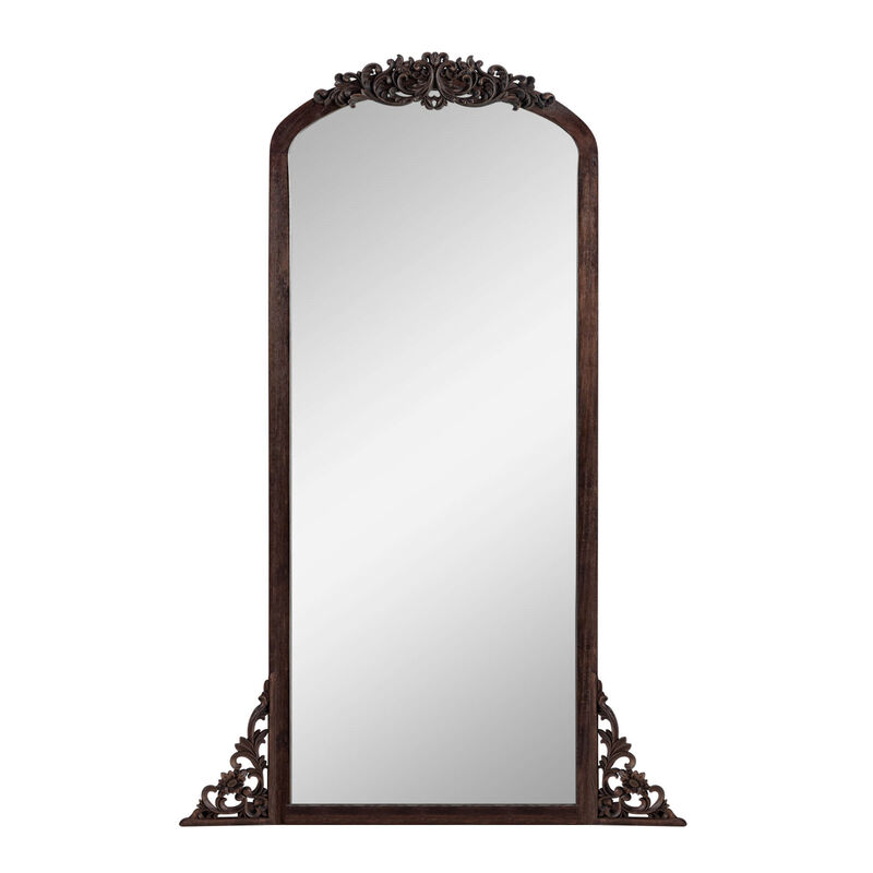 HomeRoots 64" Brown Solid Wood Framed Full Length Mirror image number 0