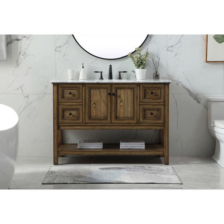 Elegant Kitchen and Bath 48 inch Single bathroom vanity in driftwood