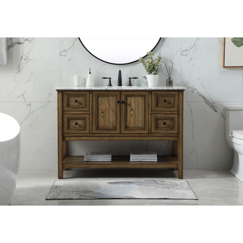 Elegant Kitchen and Bath 48 inch Single bathroom vanity in driftwood