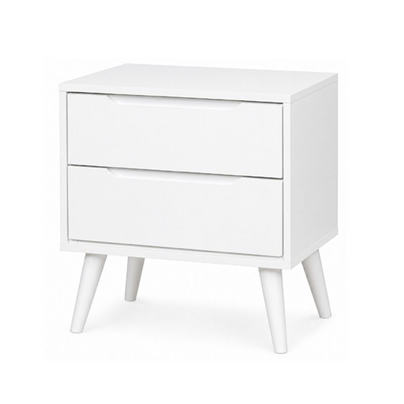 3pc King Bedroom Set, White Wood, 2 Nightstands image number 5