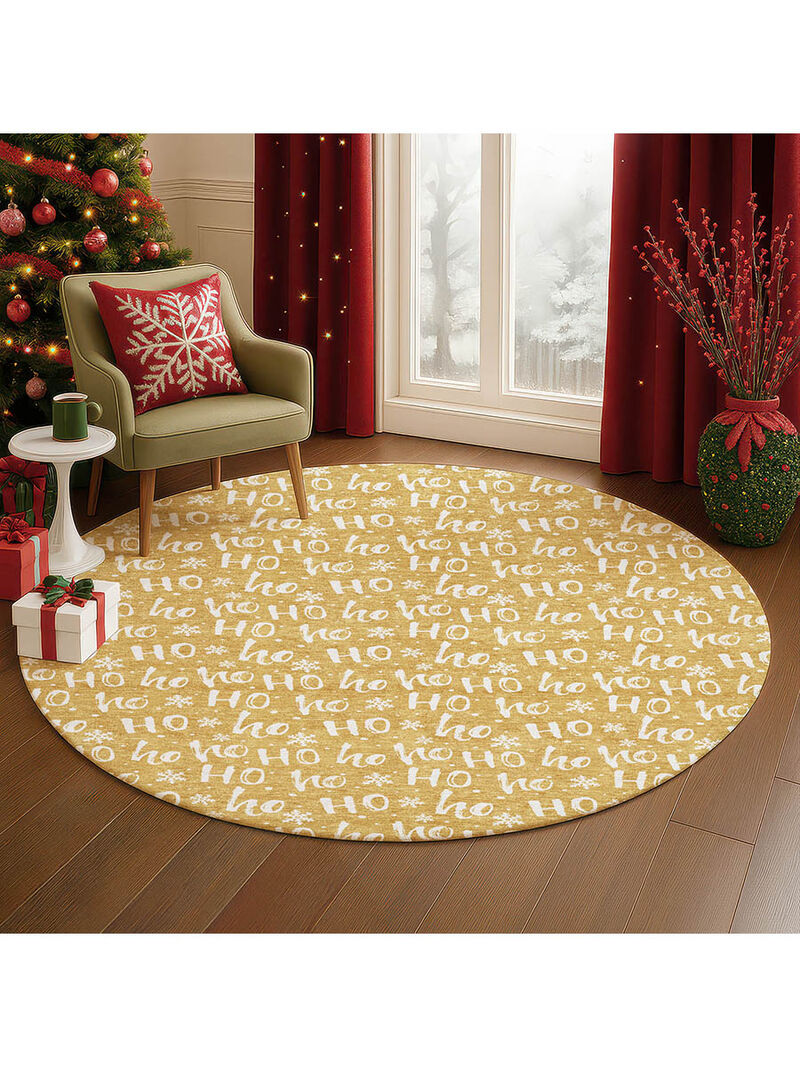 Merry & Bright MY22 Gold 8' Round Rug