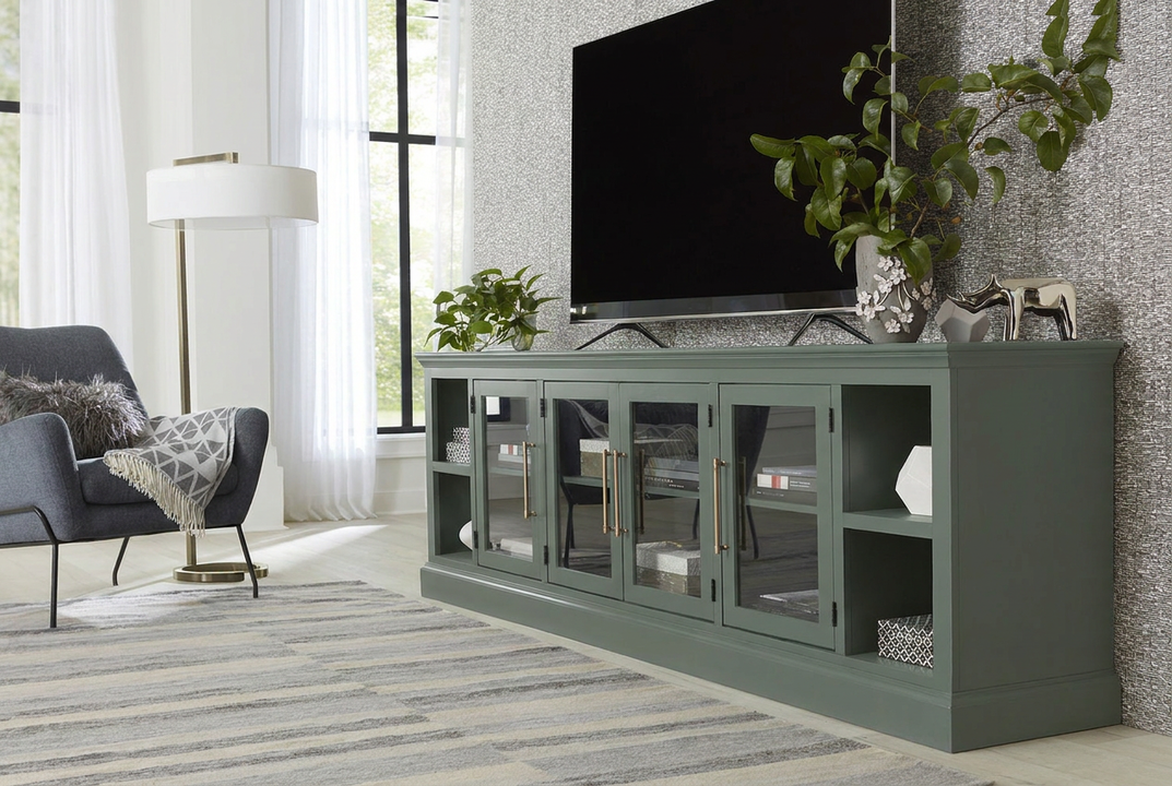 Byron 98" Console with 4 Doors in Green