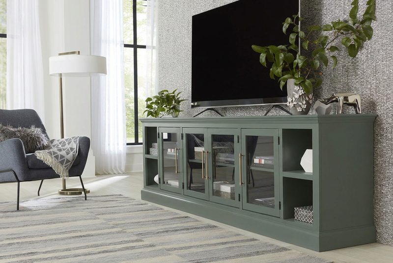 Byron 98" Console with 4 Doors in Green image number 1
