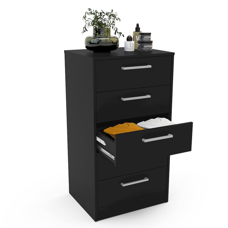 Polifurniture Juliette 5 Drawer Dresser, Black