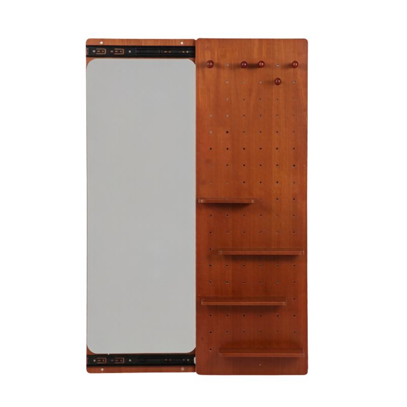 ELEMENT ACE Wall-Mounted Full Length Mirror with Sliding Panel, Multi-Functional Storage Shelves & Hooks, Space Saving for Bedroom, Living Room, Entryway image number 0