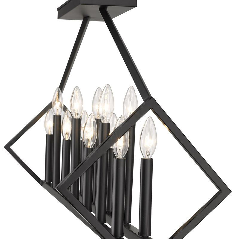Hivvago Luca 14-Light Matte Black Island Pendant
