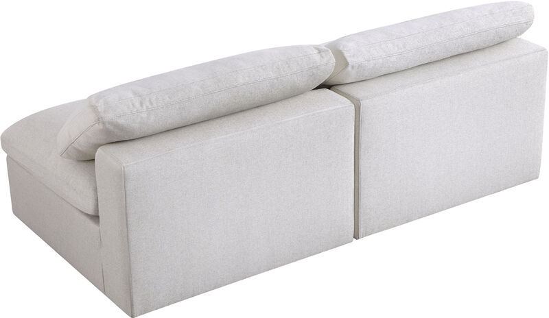 Meridian Furniture Serene Cream Linen Textured Fabric Deluxe Comfort Modular Armless Sofa image number 3