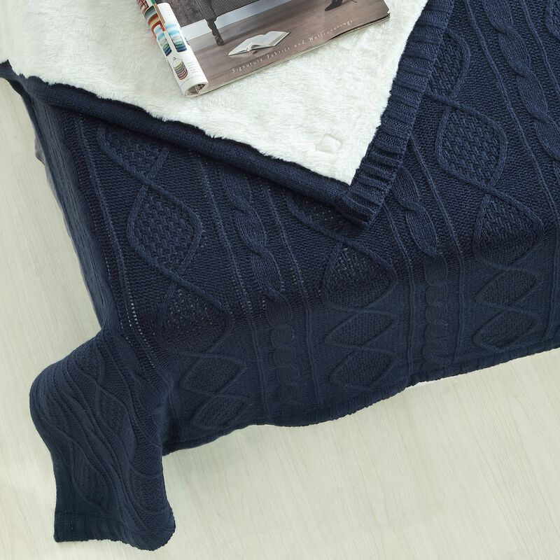 Cozy Tyme Hebert Cable Knit Throw 50"x60".
