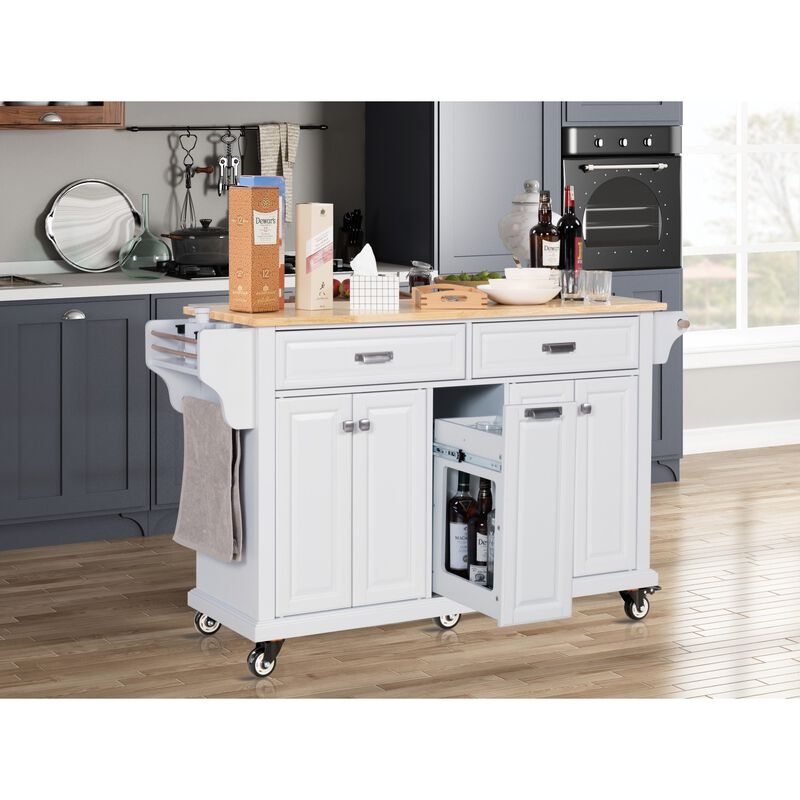 Streamdale Cambridge Natural Wood Top Kitchen Island with Storage image number 6