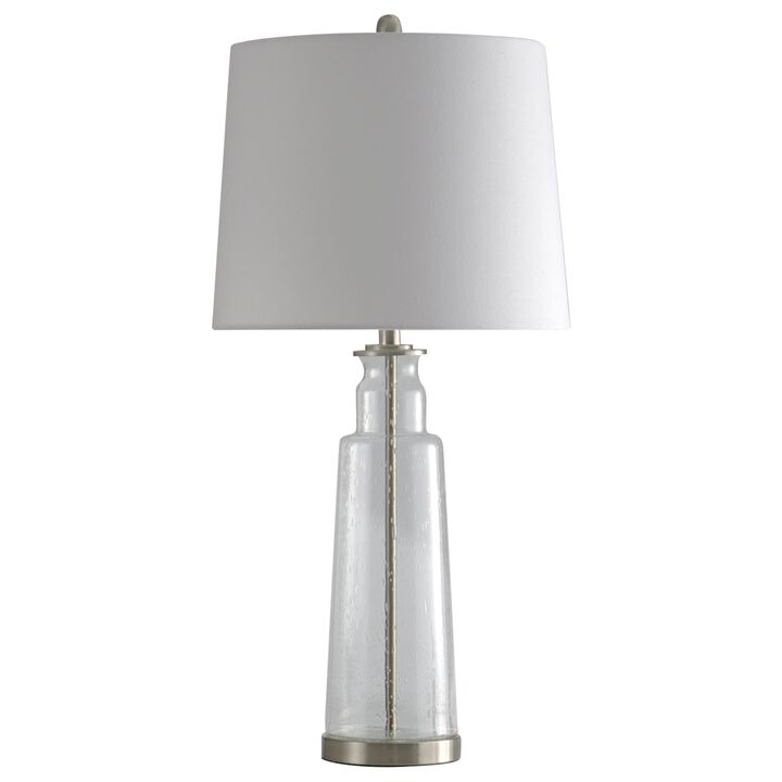 Clear Seeded Glass Table Lamp (Set of 2)