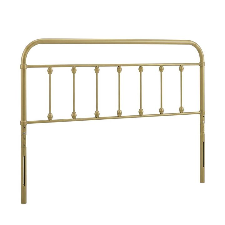 Metal King Size Headboard for Bed Frame, Adjustable-Friendly Style, Gold