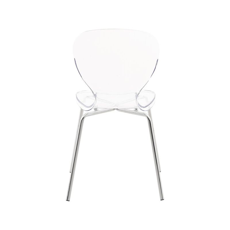 Meridian Furniture Clarion Chrome Metal Dining Chair, Set of 2