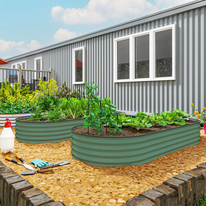 Hivvago 2-Piece Raised Garden Bed Set with Metal Stakes