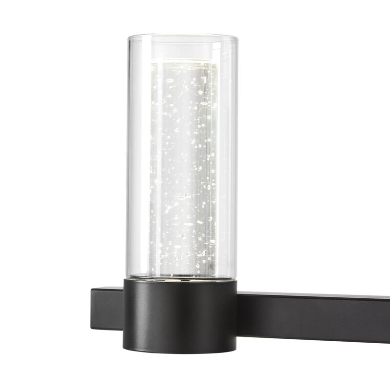 Victory Chandelier Matte Black Metal and Acrylic 12 LED Lights Dimmable