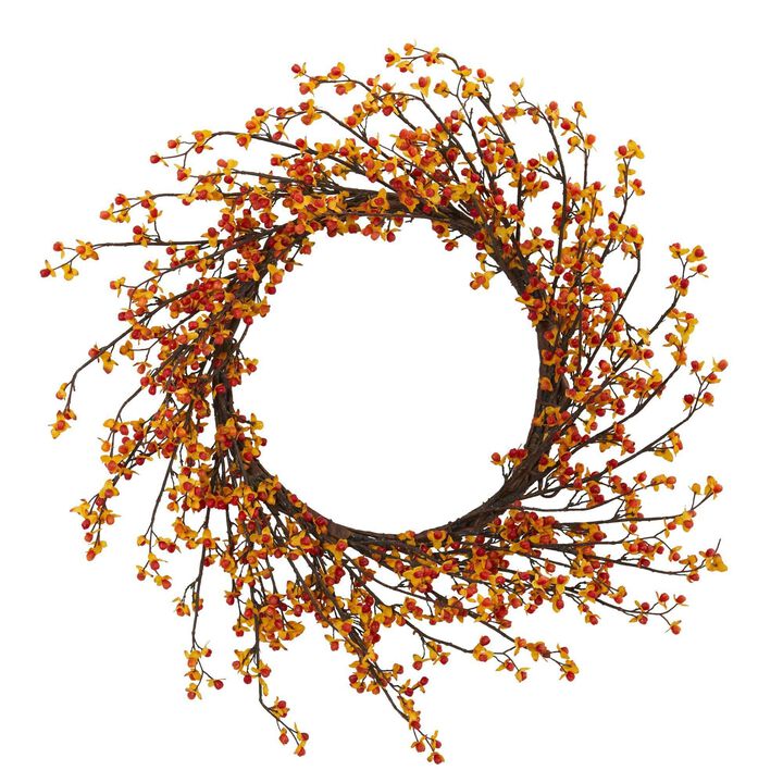 Nearly Natural 24-in Sweet Bitter Wreath