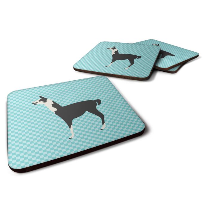 Caroline's Treasures Llama Q' Ara Blue Check Decorative coasters, 3.5, Multicolor