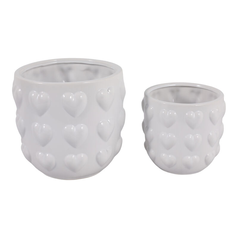 S/2 6/8" Hearts Planters image number 2