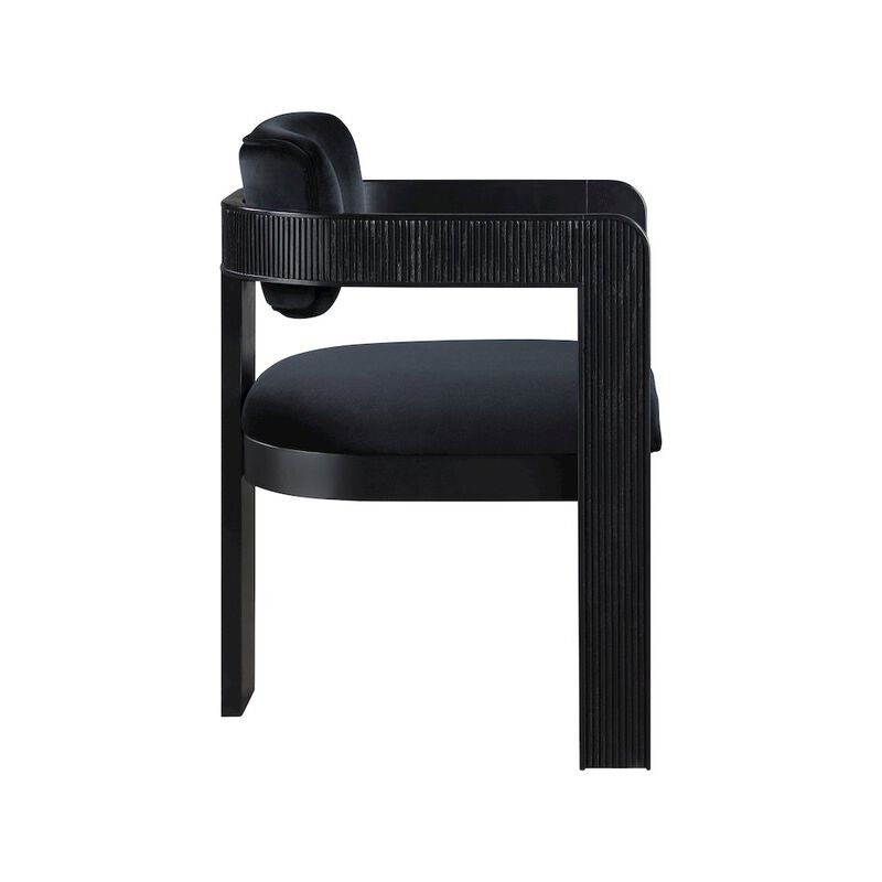 Meridian Furniture Sacha Black Velvet Dining Chair, Set of 2