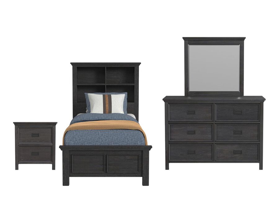 Hampton Charcoal Twin 4-Piece Set
